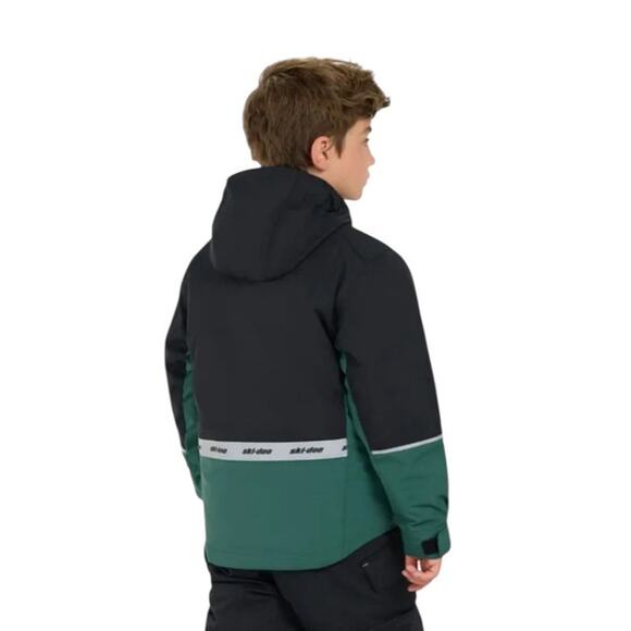 Ski-Doo Teens' Size 7 NEW Unisex Hooded Radiant Particle Jacket Black Green NWT - Picture 3 of 12
